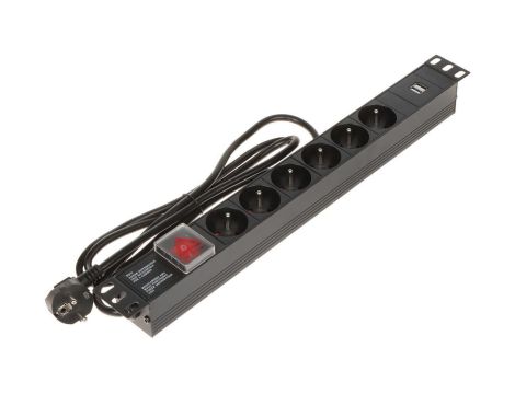 Listwa zasilająca do szaf RACK 19cali PD-6/R-USB
