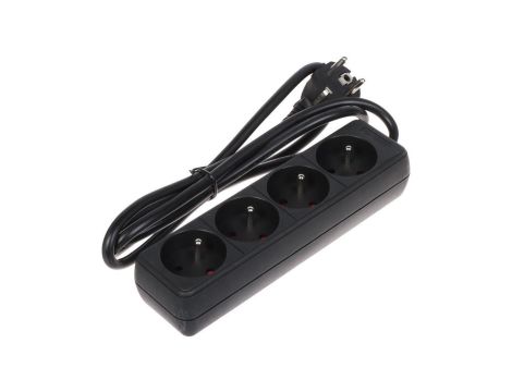 Przedłużacz 4-gniazda PR-1.5M-4G/B 1.3m czarny