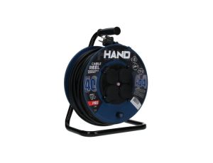 Przedłużacz budowlany zwijany na bębnie Rozgałęźnik na 4 gniazda 2P+Z 230V IP44 na kablu OW 3x2,5mm2 40m HAND