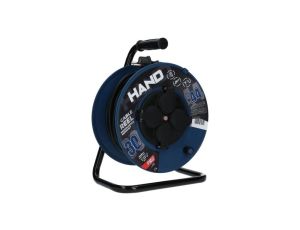 Przedłużacz budowlany zwijany na bębnie Rozgałęźnik na 4 gniazda 2P+Z 230V IP44 na kablu OW 3x2,5mm2 30m HAND