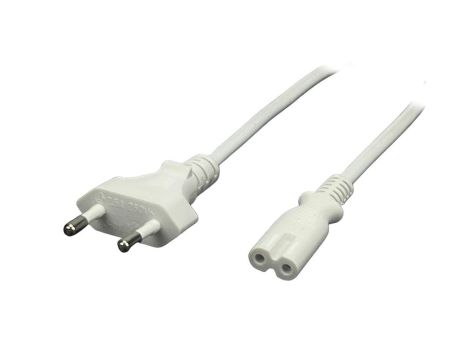 Przewód zasilający CEE7 IEC C7 radiowy - POSAC-C7EU50WH biały 5m