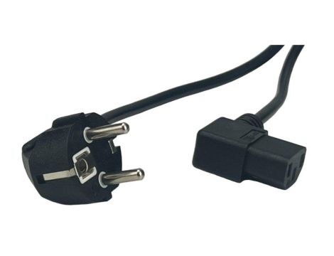 Przewód zasilający kątowy CEE7 IEC C13 - POSAC-C13L-EUL50 czarny 5m