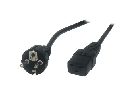 Przewód zasilający CEE7 IEC C19 - POSAC-C19-EUL15 czarny 1,5