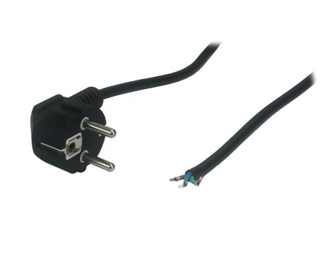Przewód zasilający CEE7 AC-EU 10A - POSAC-10/7/7L-18B czarny 1,8m