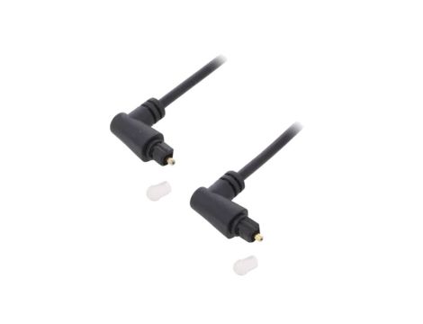 TOS-2X90-2.0 Kabel Toslink wtyk kątowy, z obu stron 2m czarny Øzewn: 4mm