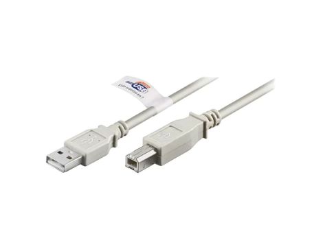 USB-AB-UL/5 Kabel USB 2.0 USB A wtyk, USB B wtyk 5m szary Żyła: Cu 480Mbps