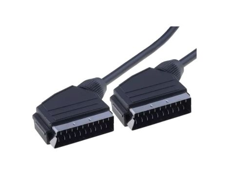 SCART-03/100LC Kabel SCART wtyk, z obu stron 10m czarny ekranowany