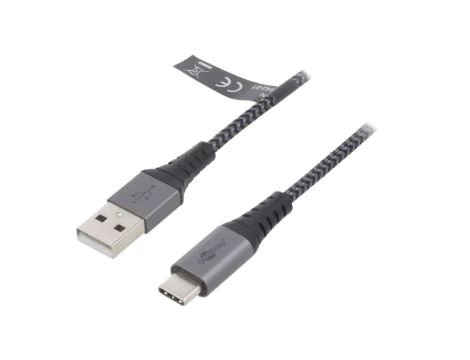 USB-C/A-TXT/0.5 Kabel USB 2.0 USB A wtyk, USB C wtyk 0,5m 480Mbps tekstylny
