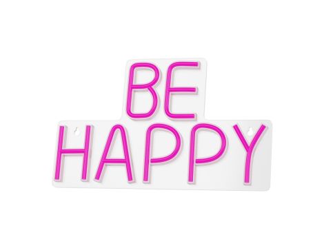 Neon PLEXI LED BE HAPPY róż NNE10 Neolia