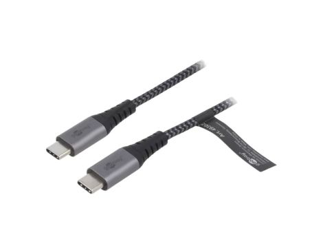 USB-C/C-TXT/2.0 Kabel USB 2.0 USB C wtyk, z obu stron 2m 480Mbps tekstylny