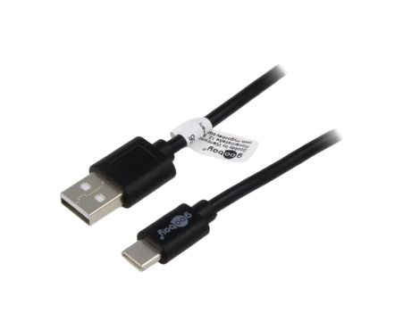 USB.C-M/A-M-03 Kabel USB 2.0 USB A wtyk, USB C wtyk niklowany 3m czarny