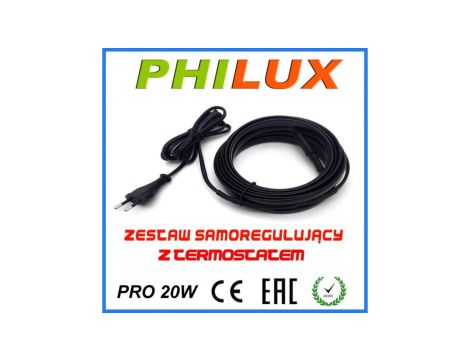 Kabel grzejny samoregulujący z wtyczką PRO20W 1m z termostatem