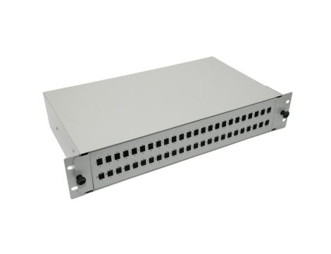 Przełącznica światłowodowa 2U/19, 48xSC Simplex, wysuwana na rolkach, szara