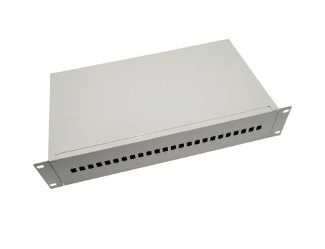 Przełącznica światłowodowa 2U/19, 24F/24xSC Simplex, szara