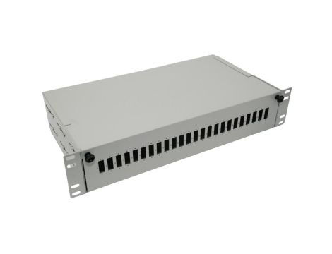 Przełącznica światłowodowa 2U/19, 24xSC Duplex, wysuwana, szara