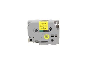 Taśma Tze-651 do drukarki Brother 24mm 8m żółta taśma czarny nadruk