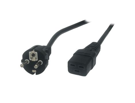 Przewód zasilający CEE7 IEC C19 - POSAC-C19-16/EU20 czarny 2m