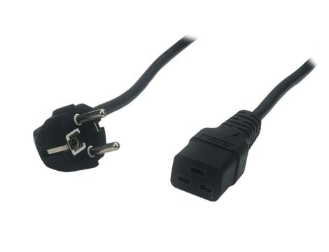 Przewód zasilający CEE7 IEC C19 - POSAC-C19-EUL30 czarny 3m