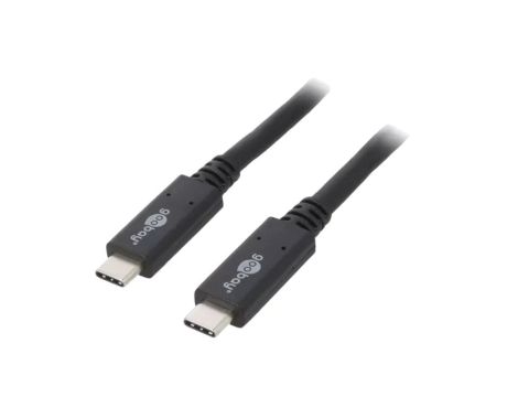 USB.C-PD100-0.5BK Kabel USB 3.2 USB C wtyk, z obu stron 0,5m czarny 20Gbps 100W