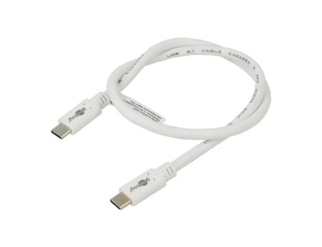 USB.C-PD60-0.5WH Kabel USB 3.2 USB C wtyk, z obu stron 0,5m biały 5Gbps 60W