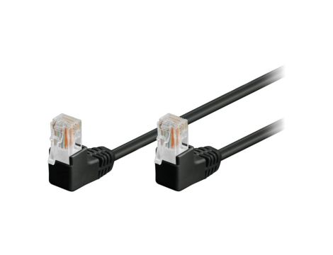 U/UTP5-2X90-100BK Patch cord U/UTP 5e linka CCA PVC czarny 10m 26AWG