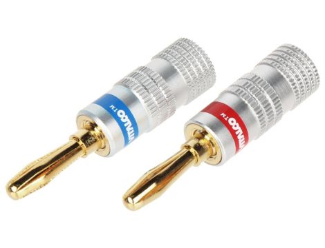 Para wtyków bananowych BAN-PLUG-HQ czerwony + niebieski