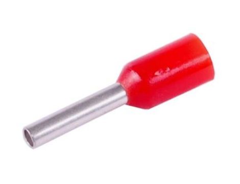 Końcówka tulejkowa izlowana 1 x 8 czerwona 100szt KR010008