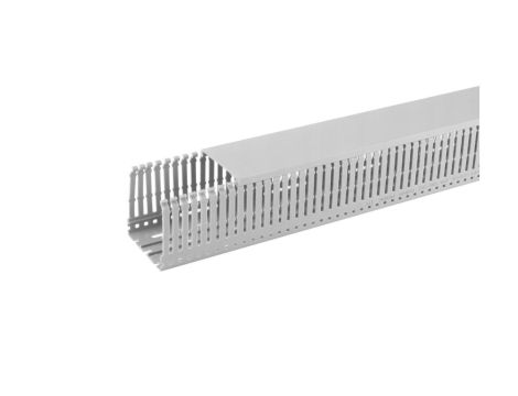 Kanał grzebieniowy 40x40mm szary korytko kablowe z pokrywą PROMEX / 2 m / (4/M/KG 40x40/P)