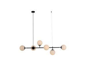 Lampa wisząca czarna białe kulki ALISA LP-005/6P BK/WH Light Prestige