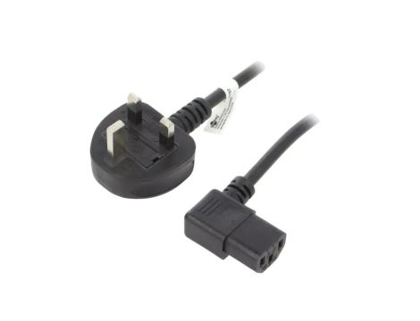 SN39-3/10/2BK Kabel BS 1363 (G) wtyk, IEC C13 żeński 90 PVC 2m czarny 10A