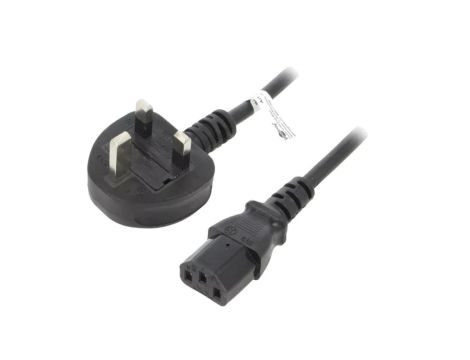 SN40-3/10/1.8BK Kabel BS 1363 (G) wtyk, IEC C13 żeński PVC 1,8m czarny 5A