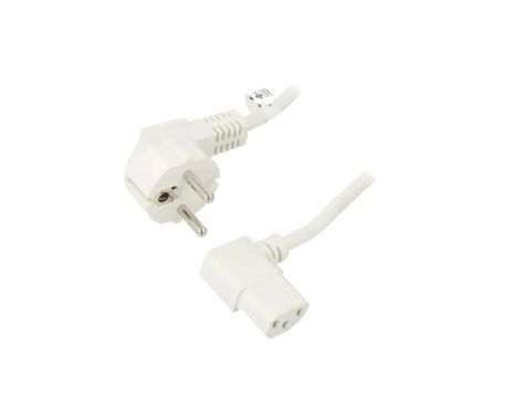 SN325-3/07/2WH Kabel CEE 7/7 (E/F) wtyk kątowy, IEC C13 żeński 90 PVC 2m