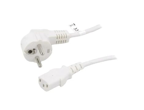 SN326-3/10/1.5WH Kabel CEE 7/7 (E/F) wtyk kątowy, IEC C13 żeński PVC 1,5m 10A