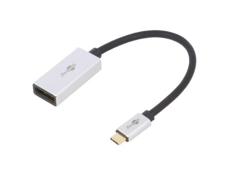 USBC-DP/F-0.15 Adapter DisplayPort 1.4, HDCP 2.2 złocony 0,15m czarny