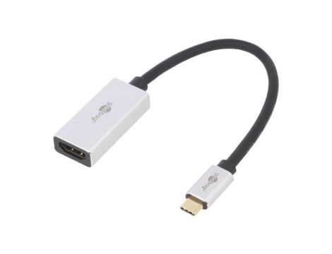USBC-HDMI/F-0.15 Adapter HDCP 2.2, HDMI 2.1 HDMI gniazdo, USB C wtyk złocony