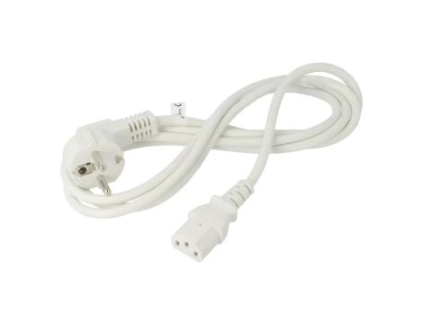 SN326-3/10/2WH Kabel CEE 7/7 (E/F) wtyk kątowy, IEC C13 żeński PVC 2m biały