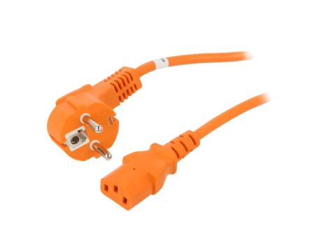 SN326-3/07/2OR Kabel CEE 7/7 (E/F) wtyk kątowy, IEC C13 żeński PVC 2m 10A