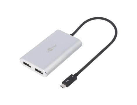USB.C-ADAP-13 Adapter USB 3.0 DisplayPort gniazdo x2 0,45m czarny biały