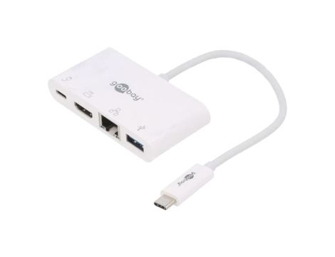 USB.C-ADAP-20 Adapter HDMI 1.4, USB 3.0 0,15m biały Obsługa: 4K, UHD 2160p