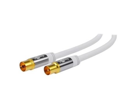 ANT-M/F-0100-WH Kabel 1m PVC biały 75 Obsługa: 4K, FullHD, UHD 2160p