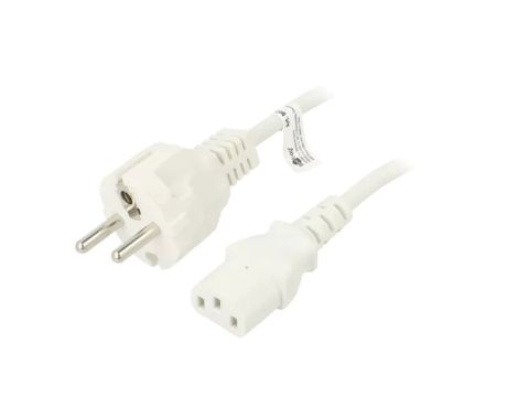 SN316-3/07/1.5WH Kabel CEE 7/7 (E/F) wtyk, IEC C13 żeński PVC 1,5m biały 10A