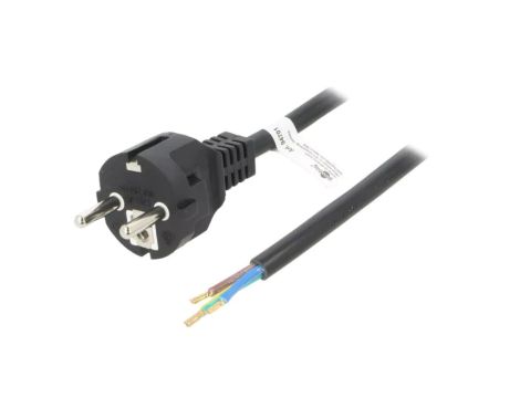 S5-3/07/1.5BK Kabel CEE 7/7 (E/F) wtyk, przewody PVC 1,5m czarny 16A 250V
