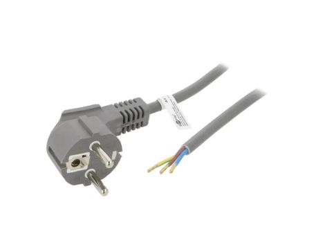 S4-3/07/1.5GY Kabel CEE 7/7 (E/F) wtyk kątowy, przewody PVC 1,5m szary 10A