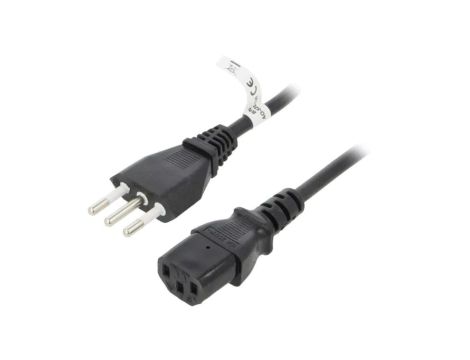 SN329-3/07/1.8BK Kabel CEI 23-50 (L) wtyk, IEC C13 żeński PVC 1,8m czarny 10A