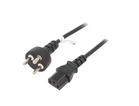 SN43-3/07/2BK Kabel DE1-13P (K) wtyk, IEC C13 żeński PVC 2m czarny 10A 250V