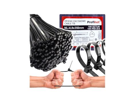 OPASKA KABLOWA zaciskowa CZARNA UV 4,8x350 100 szt
