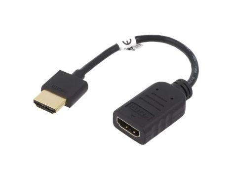 HDMI.AD01-0.1BK Kabel HDMI 2.0 HDMI gniazdo,HDMI wtyk 0,1m czarny