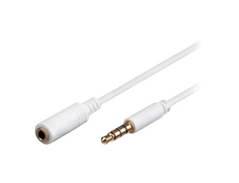 AVK-181-500WH Kabel Jack 3,5mm 4pin gniazdo,Jack 3,5mm 4pin wtyk 5m biały