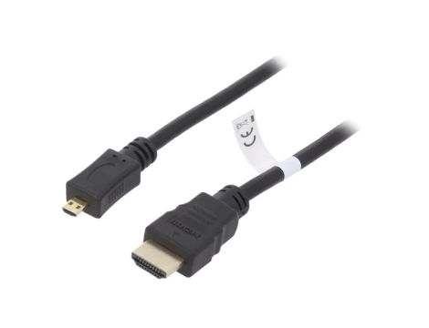 HDMI.HE320.020 Kabel HDMI 2.0 HDMI wtyk,micro HDMI wtyk PVC Dł: 2m czarny