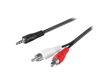 CABLE-458HQ/10 Kabel Jack 3,5mm 3pin wtyk,RCA wtyk x2 10m czarny ekranowany